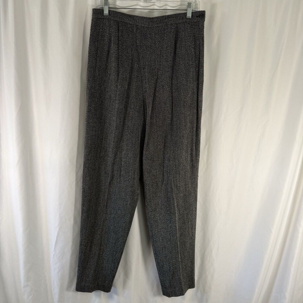 New Chaus Wool Blend Pants Women's 12 Grey Side Zip Pleated 31" Inseam